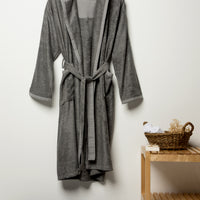 Light Grey Cotton Bathrobe