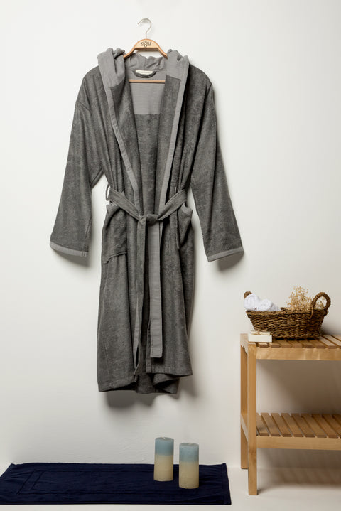 Light Grey Cotton Bathrobe