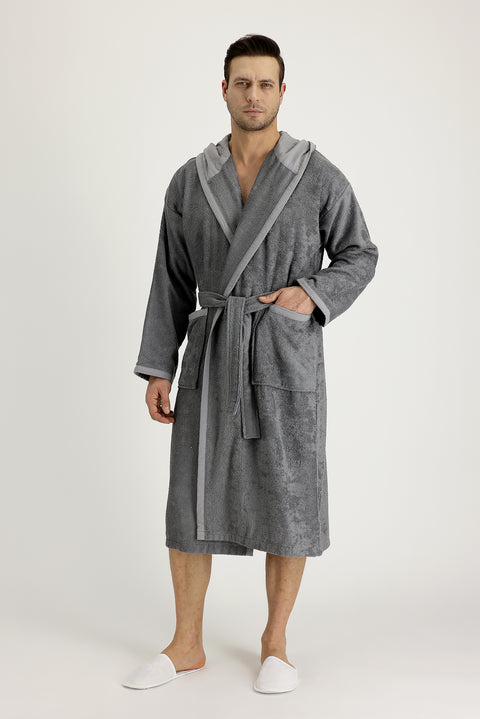 Light Grey Cotton Bathrobe