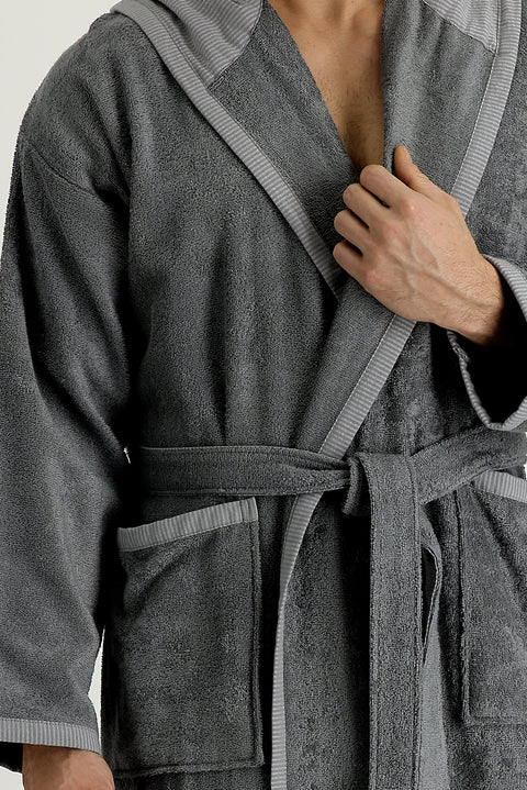 Light Grey Cotton Bathrobe