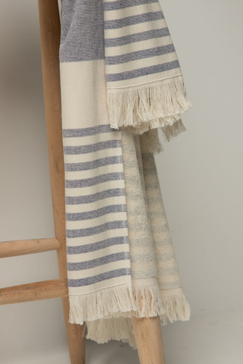 Light Navy Blue Cotton Towel Bath Towel (100x180 cm)