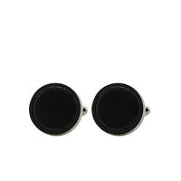 Black Round Stone Cufflinks