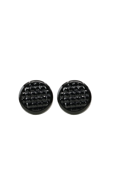 Black Round Stone Cufflinks