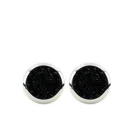 Black Round Stone Cufflinks