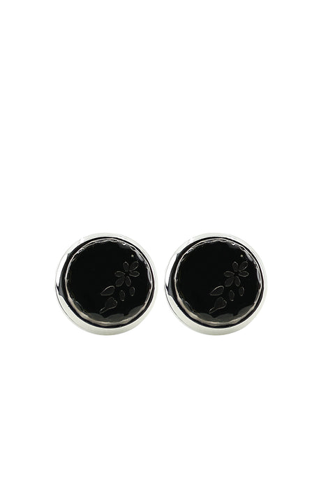 Black Round Stone Cufflinks
