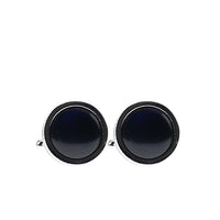 Black Round Stone Cufflinks
