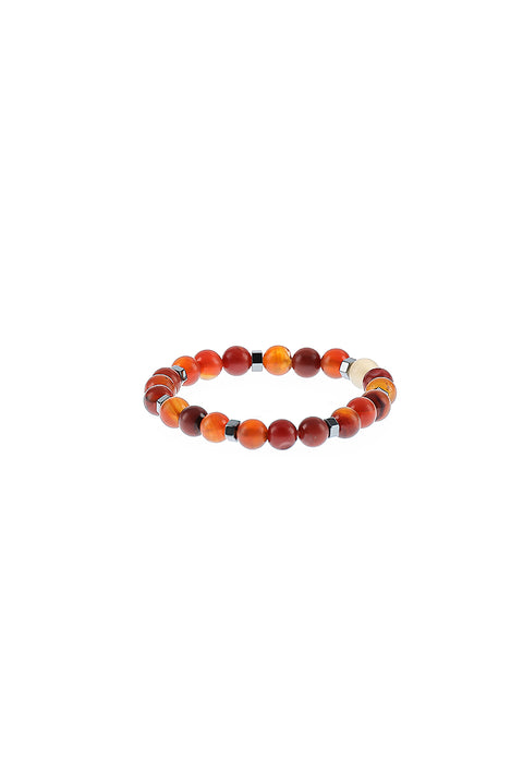 Medium Grey Melange Natural Stone Bracelet