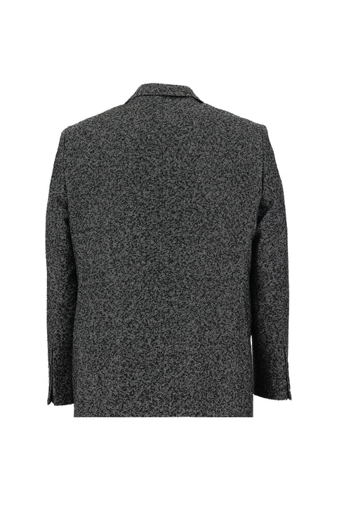 Black 6 Drop Regular Fit Patterned Wool Jacket