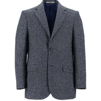 Medium Navy 4 Drop Relaxed Fit Patterned Wool Jacket