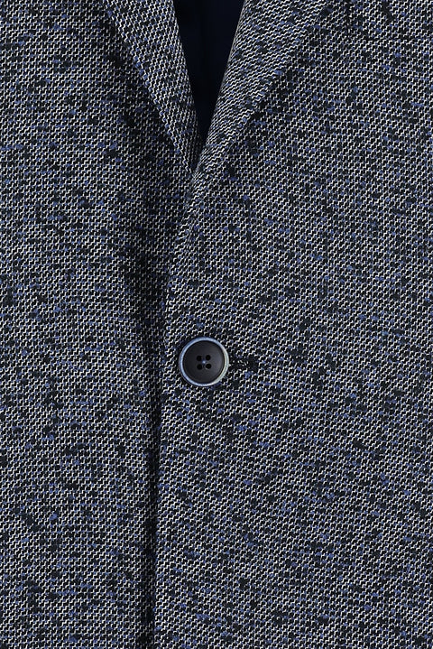 Medium Navy 6 Drop Regular Fit Patterned Wool Jacket