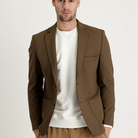 Medium Brown 4 Drop Relaxed Fit Casual Cut Jacket