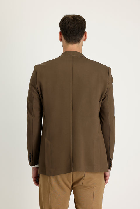 Medium Brown 7 Drop Slim Fit Jacket