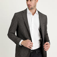 Medium Brown 6 Drop Regular Fit Plaid Jacket