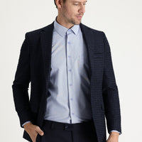 Medium Navy 4 Drop Relaxed Fit Classic Patterned Jacket