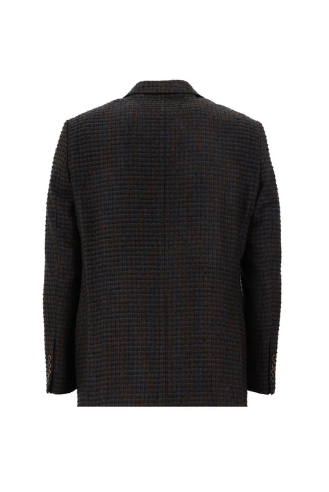 Medium Brown 6 Drop Regular Fit Standard Cut Classic Patterned Jacket