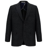 Dark Navy 6 Drop Regular Fit Classic Patterned Jacket