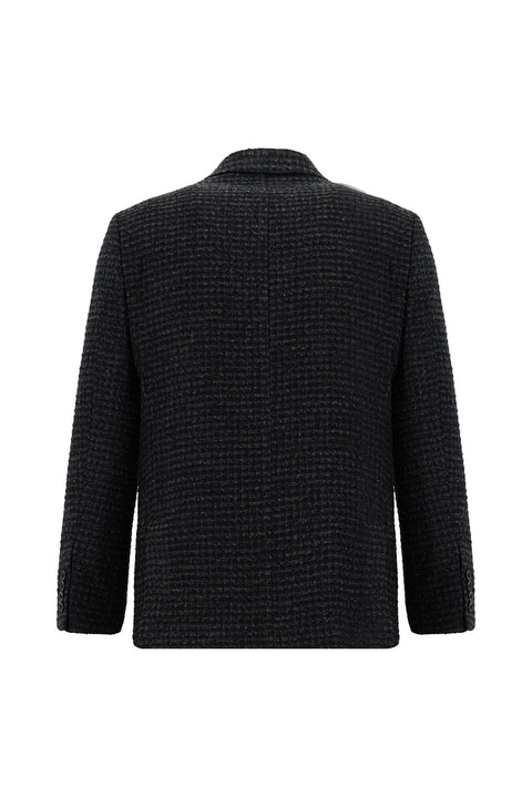 Dark Navy 7 Drop Slim Fit Classic Patterned Jacket