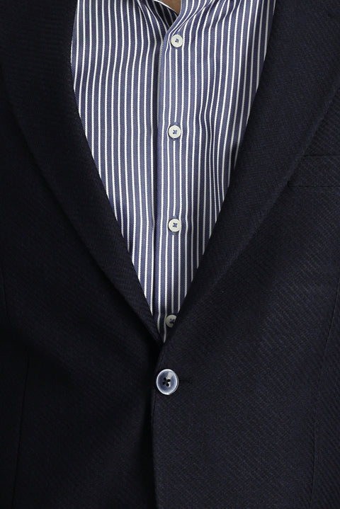 Dark Navy 7 Drop Slim Fit Patterned Sport Jacket