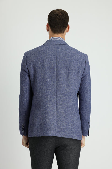 Blue 7 Drop Slim Fit Patterned Sport Jacket