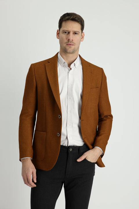 Camel 7 Drop Slim Fit Patterned Sport Jacket