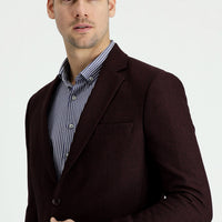 Dark Burgundy 7 Drop Slim Fit Patterned Sport Jacket