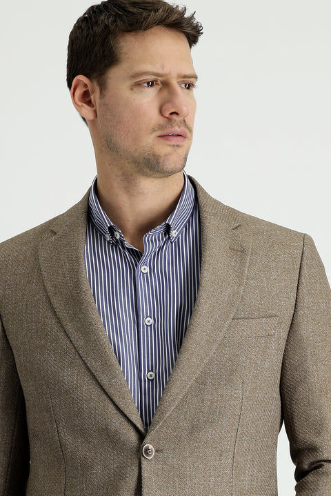 Dark Mink 7 Drop Slim Fit Patterned Sport Jacket