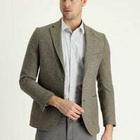 Medium Brown 7 Drop Slim Fit Patterned Jacket