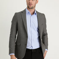 Acı Kahve 7 Drop Slim Fit Dar Kesim Klasik Desenli Ceket