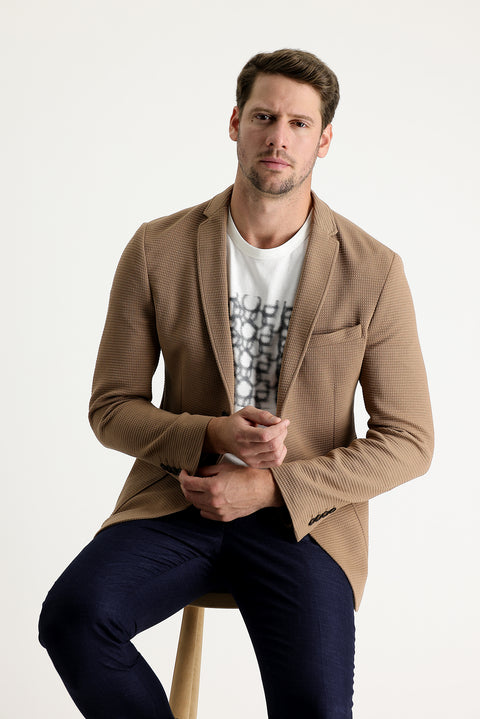 Camel 7 Drop Super Slim Fit Eksra Dar Kesim Örme Ceket