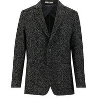 Dark Anthracite 6 Drop Regular Fit Patterned Wool Jacket