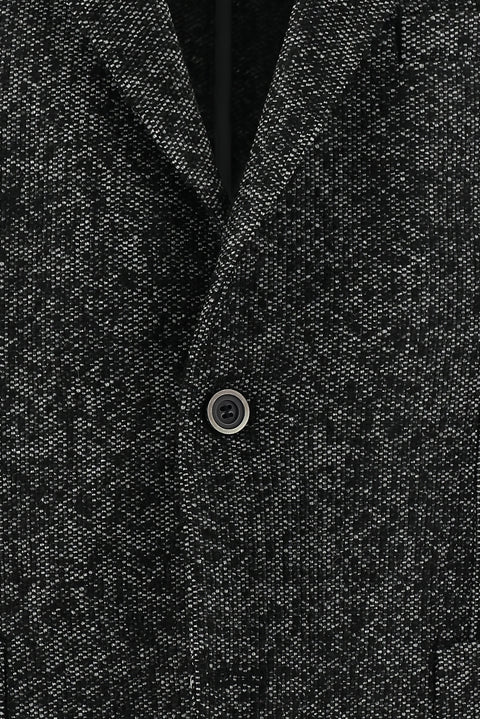 Dark Anthracite 6 Drop Regular Fit Patterned Wool Jacket
