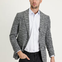 Medium Grey 6 Drop Regular Fit Standard Cut Wool Eyelet Jacket