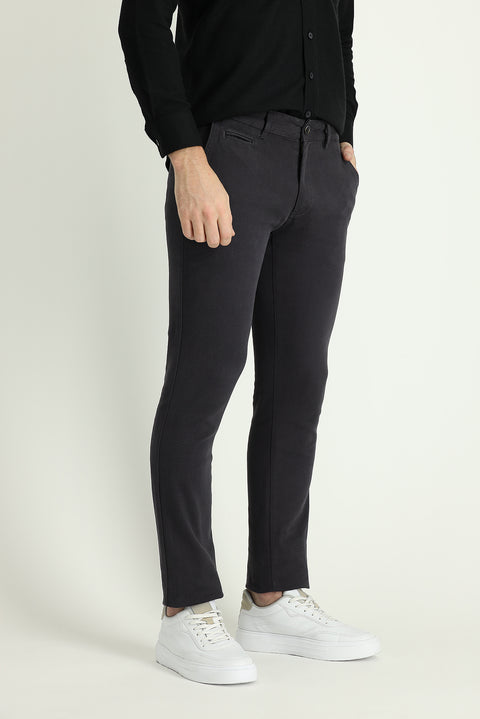 Dark Charcoal Slim Fit Stretch Canvas / Chino Trousers