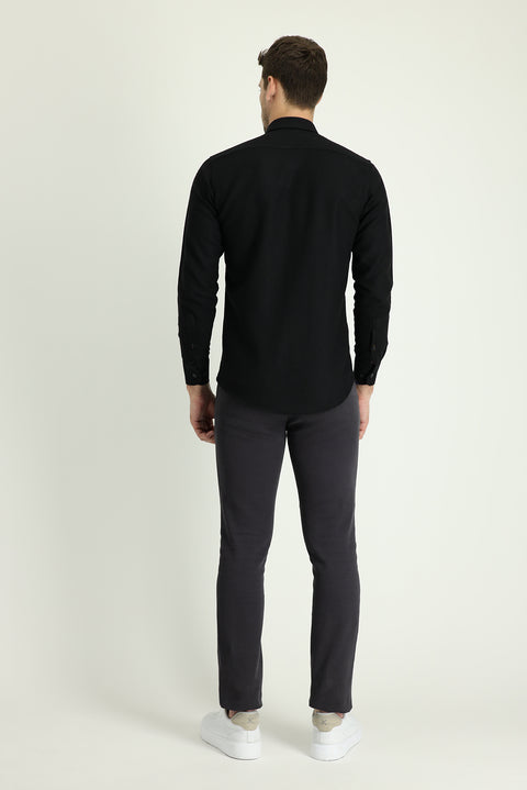 Dark Charcoal Slim Fit Stretch Canvas / Chino Trousers