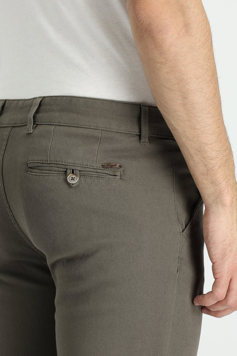 Açık Haki Slim Fit Dar Kesim Likralı Kanvas / Chino Pantolon