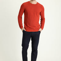 Mid Navy Regular Fit Standard Cut Lycra Canvas / Chino Trousers