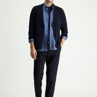 Dark Navy Blue Slim Fit Stretch Canvas / Chino Trousers