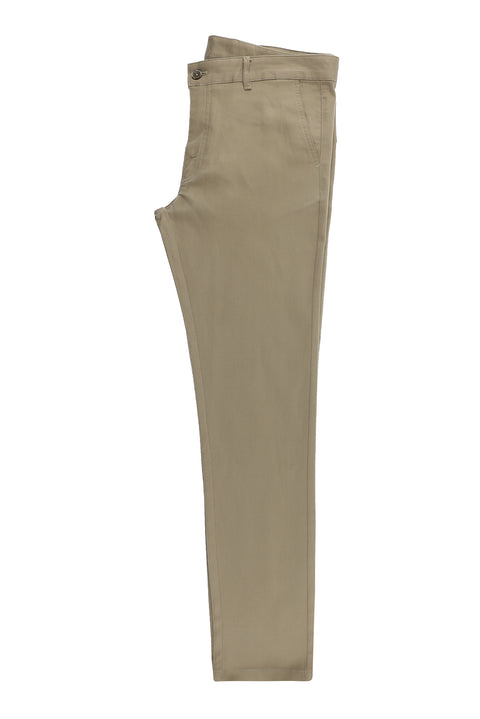 Medium Mink 7 Drop Slim Fit Narrow Cut Lycra Canvas / Chino Pants