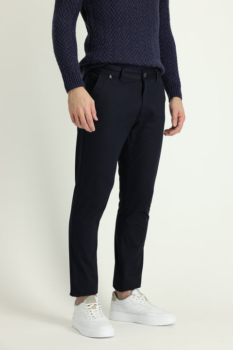 Medium Navy Slim Fit Tapered Sports Trousers