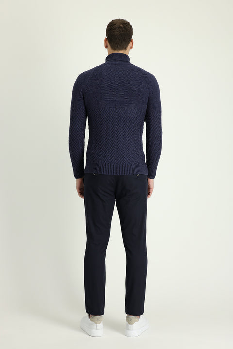 Medium Navy Slim Fit Tapered Sports Trousers