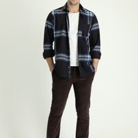 Medium Brown Regular Fit Standard Cut Lycra Corduroy Trousers