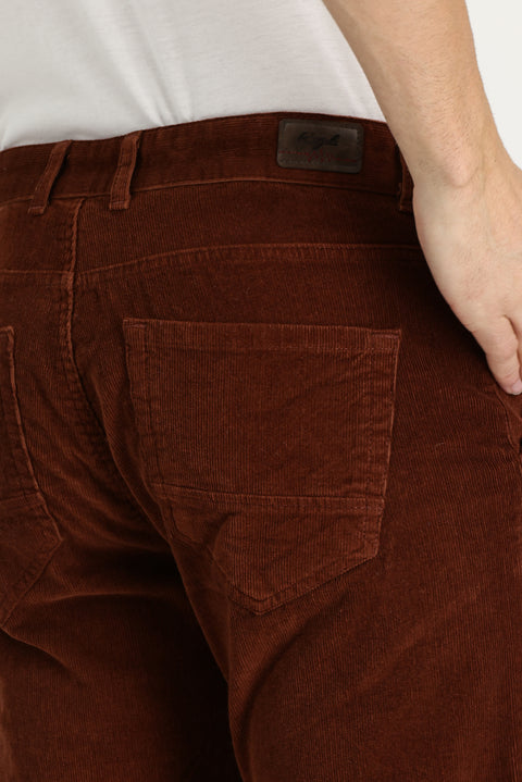 Kiremit Regular Fit Standart Kesim Likralı Kadife Pantolon