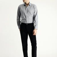 Black Slim Fit Narrow Cut Lycra Velvet Trousers