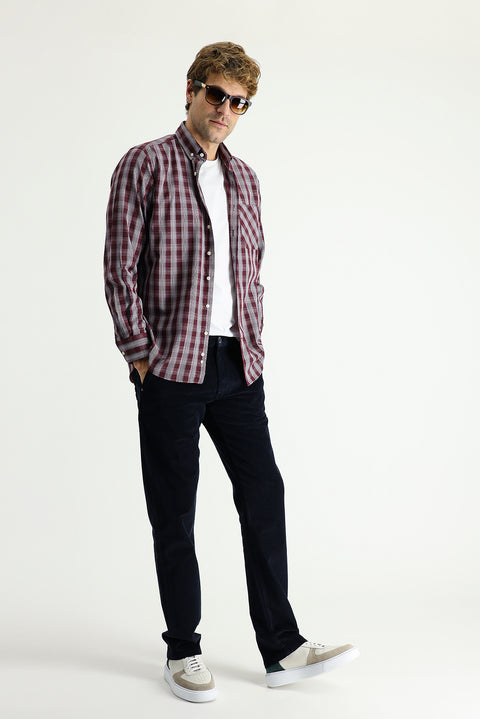 Dark Navy Slim Fit Skinny Stretch Velvet Trousers