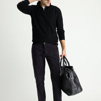 Dark Anthracite Slim Fit Stretch Velvet Trousers