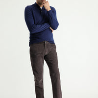 Dark Mink Regular Fit Standard Cut Lycra Velvet Trousers