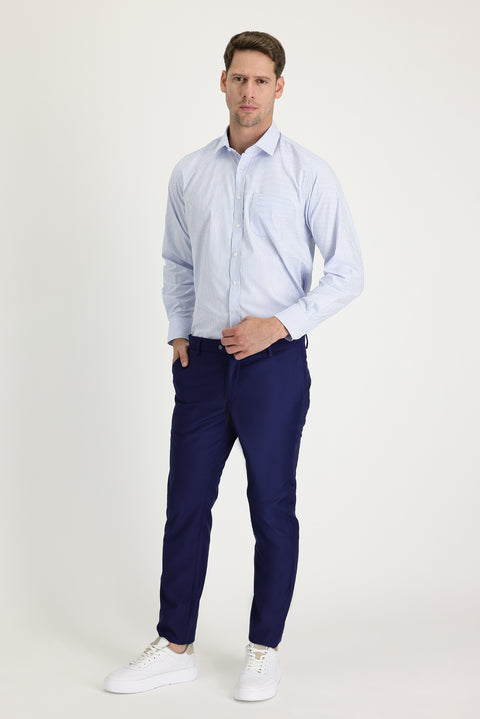 Medium Navy Super Slim Fit Extra Narrow Cut Classic Fabric Trousers