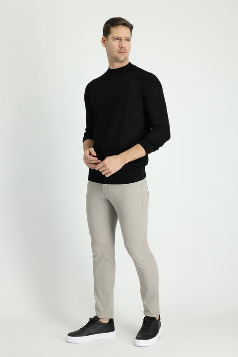 Stone Super Slim Fit Extra Narrow Cut Lycra Canvas / Chino Trousers