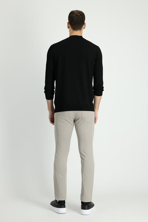 Stone Super Slim Fit Extra Narrow Cut Lycra Canvas / Chino Trousers