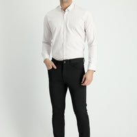 Dark Anthracite Super Slim Fit Extra Narrow Cut Lycra Canvas / Chino Trousers